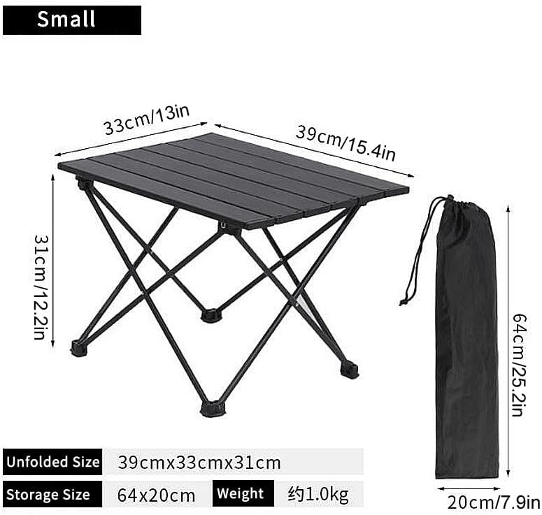 TIBROMTACK Folding Camping Table Portable Aluminum Outdoor Table with Storage Space and Carry Bag