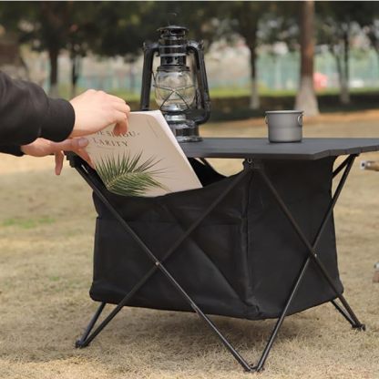 TIBROMTACK Folding Camping Table Portable Aluminum Outdoor Table with Storage Space and Carry Bag