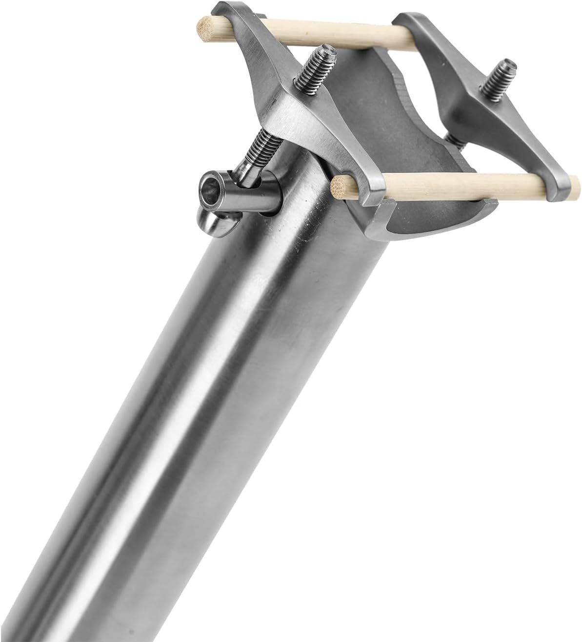 TIBROMTACK Titanium Bike Seatpost 400mm | Ultra-Lightweight | MTB/Road Bike Compatible | Durable 3D Forged Alloy Clamp | Anti-Rust Spline Design