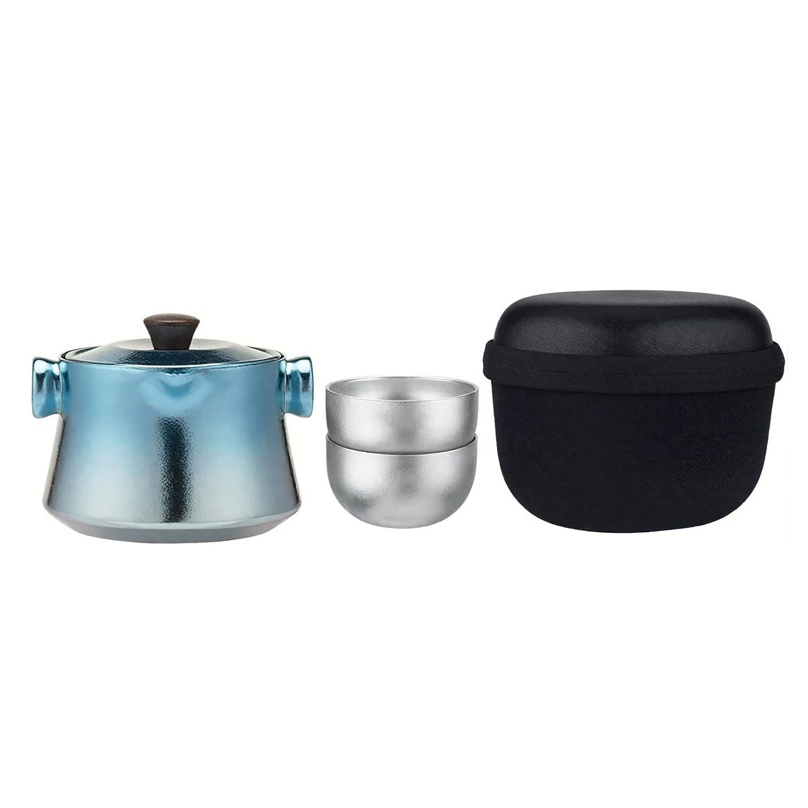 Lightweight Pure Titanium Double - Wall Tea Maker Infuser | 180ML Anti - Scald Teapot | Icy Colors, 90g, Portable for Travel | Teacup for Loose Leaf Tea