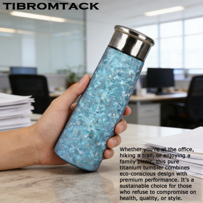 TIBROMTACK Pure Titanium Health-preserving Insulated Cup - 178g Lightweight (50% Lighter Than Steel) BPA Free Vacuum Flask, 185mm×65mm, For Hot & Cold Drinks, Travel & Daily Use