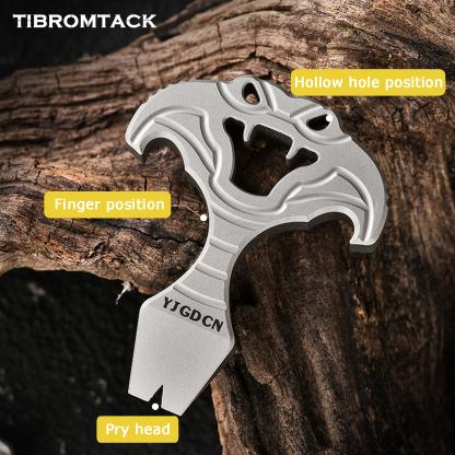 TIBROMTACK Titanium EDC Pry Bar, Mini 1.2oz Lightweight Multitool for Camping, Emergency Situations, Bottle Opener