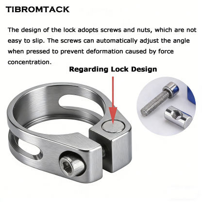 TIBROMTACK Titanium Alloy Bicycle Seat Clamp, 34.9mm(1.37inch)/ 28.6mm(1.13inch) Lightweight High Strength Bike Seat Clamp for Bike Seat Posts, Durable & Comfortable Riding