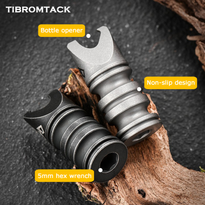 TIBROMTACK Titanium Multitool, Compact Titanium Bottle Opener & Hex Wrench, 28g Lightweight High-Strength EDC Tool for Home, Camping, Bicycle Repair