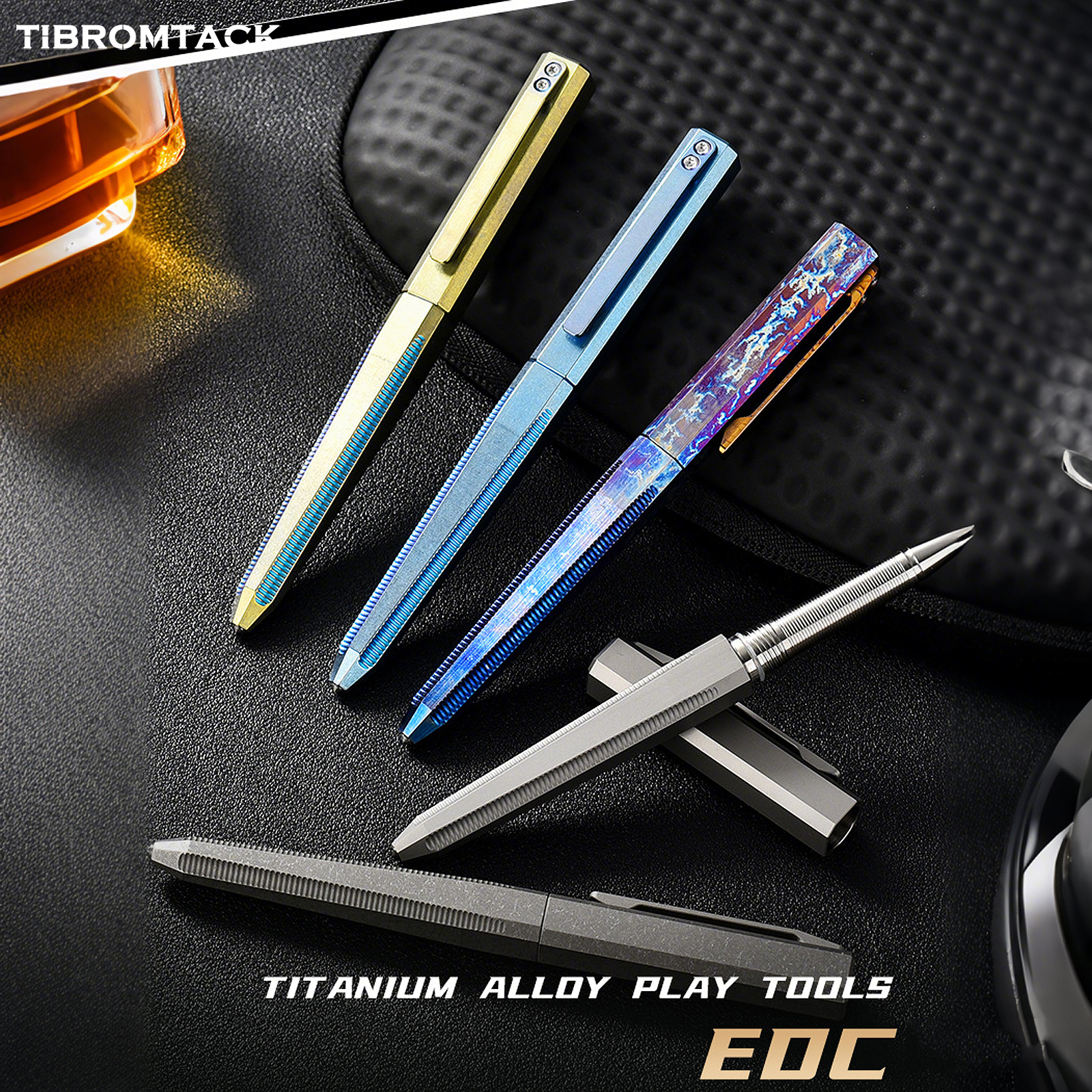 Titanium Tactical EDC Pen, Lightweight & Durable Survival Pen with Tungsten Steel Glass Breaker, G2 Refill Compatible, Comfortable Anti-Slip Grip for Daily Carry, Outdoor & Emergency Use