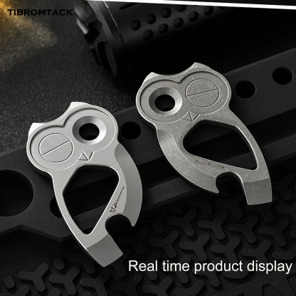 Titanium EDC Keychain Bottle Opener, Mini Pry Bar Multitool, Cute Owl Design Key Chain Accessories for Men Women, Portable Anti-Wear EDC Tools for Commute Camping Party
