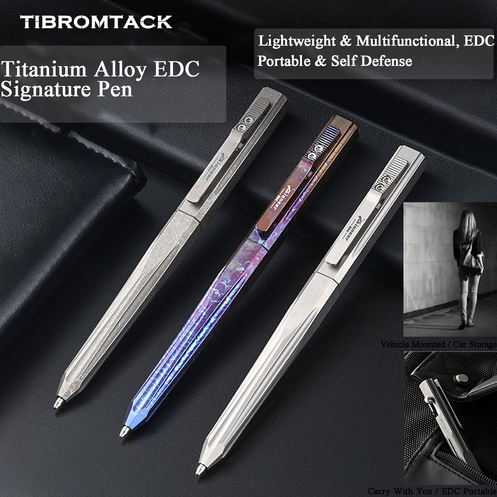 TIBROMTACK Pure Titanium Bolt Action Pen - 135mm/5.31in 35g EDC Fidget Pen | Steel-Strength Titanium Pen for Writing, Calligraphy & Signing, BPA Free