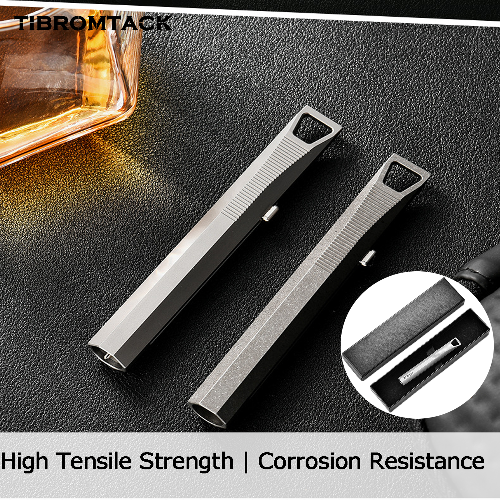 TIBROMTACK Pure Titanium Bolt Action Pen - 102mm/4.02in 25.5g EDC Fidget Pen | Steel-Strength Titanium Pen for Outdoor Self Defense, Signing & Daily Writing, BPA Free