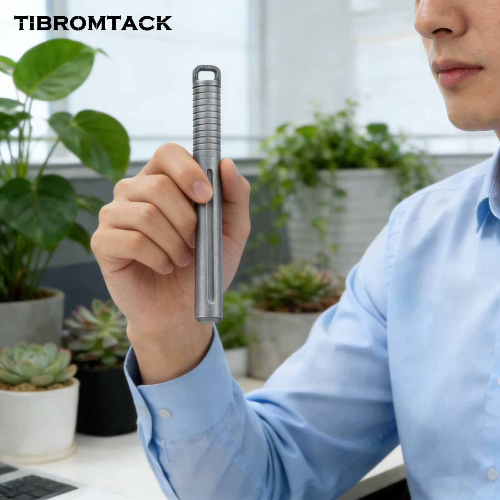 TIBROMTACK Pure Titanium Bolt Action Pen - 80mm/3.15in 14.3g Titanium Pen | Steel-Strength Ultra-Light Pen for Writing, Signing & Calligraphy Practice, BPA Free