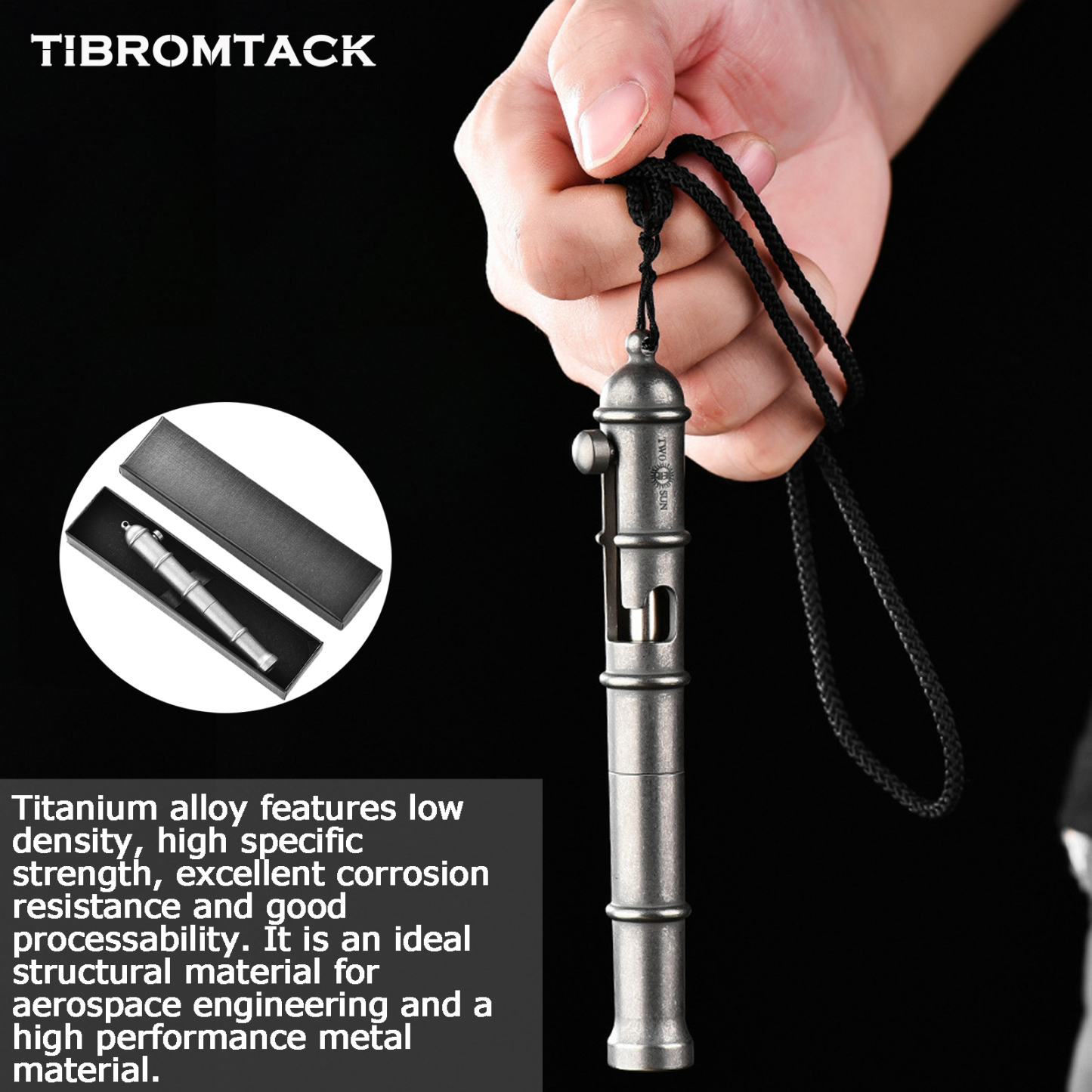 TIBROMTACK Pure Titanium Bolt Action Pen - 132mm/5.2in 58g Titanium Tool | Steel-Strength for Signing, Calligraphy & Self Defense, BPA Free