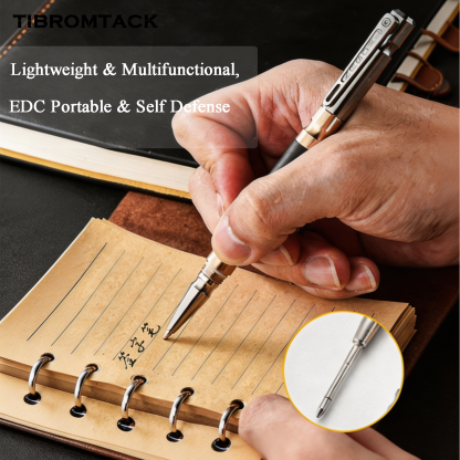 TIBROMTACK Pure Titanium Bolt Action Pen - 120mm/4.72in 35g | Steel-Strength for Business Signing & Writing, BPA Free