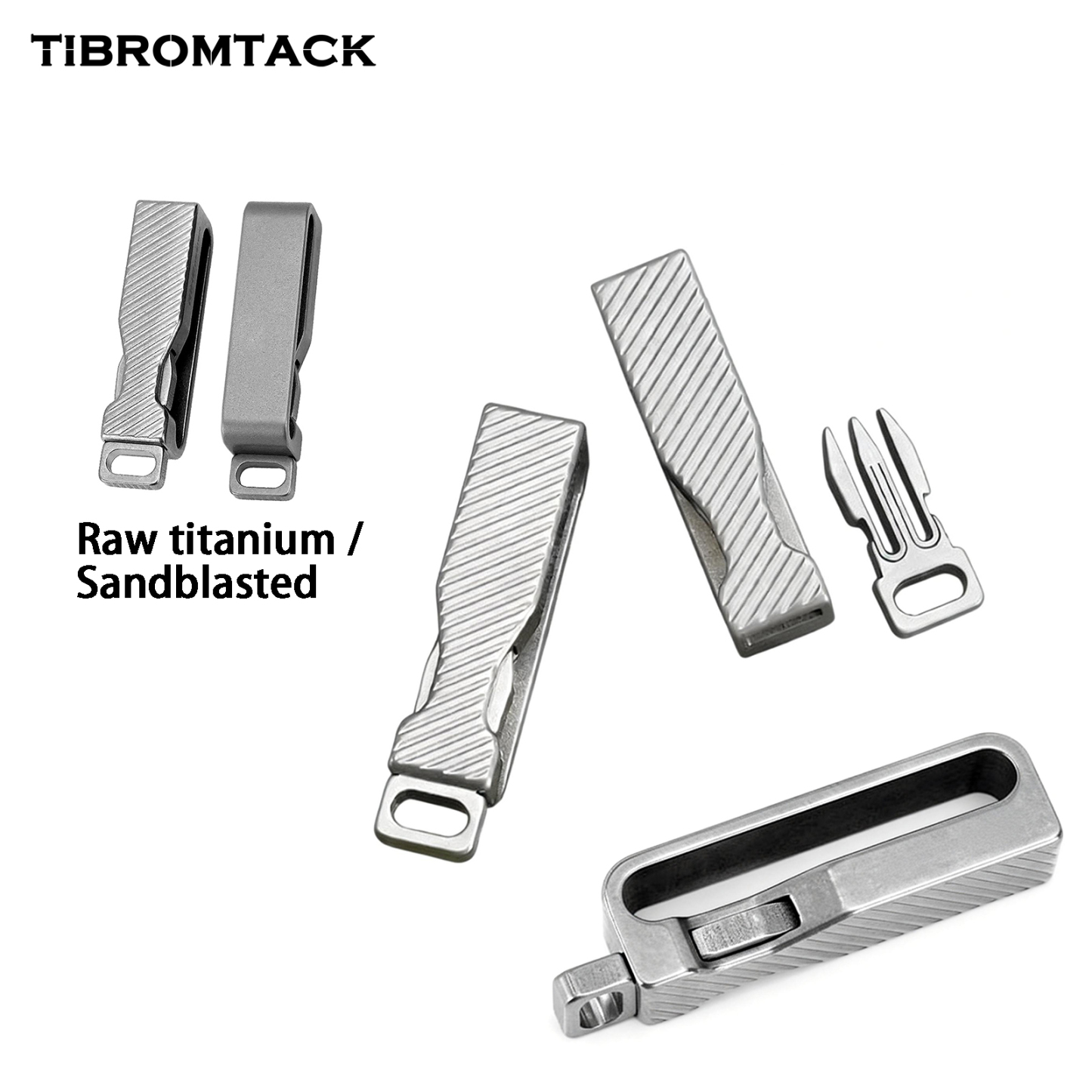 TIBROMTACK Gr5 Titanium Alloy Belt Key Holder, Lightweight 16.2g/0.57oz Belt Clip for Daily, 53×12×14mm