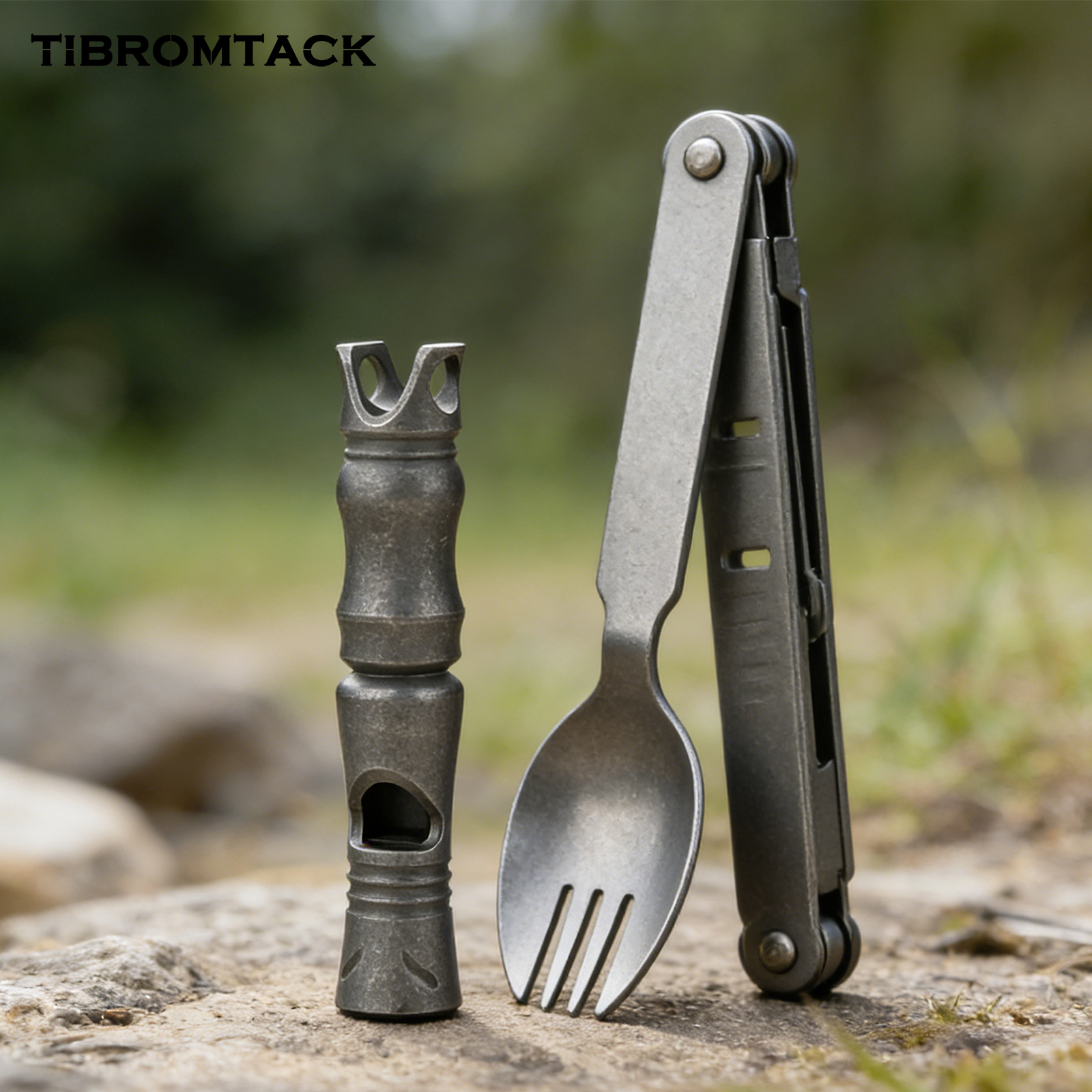 TIBROMTACK Gr5 Titanium Alloy Single Tube Loud Emergency Survival Whistle, Safety Whistle for Hiking Camping Dog Training Adults Emergency