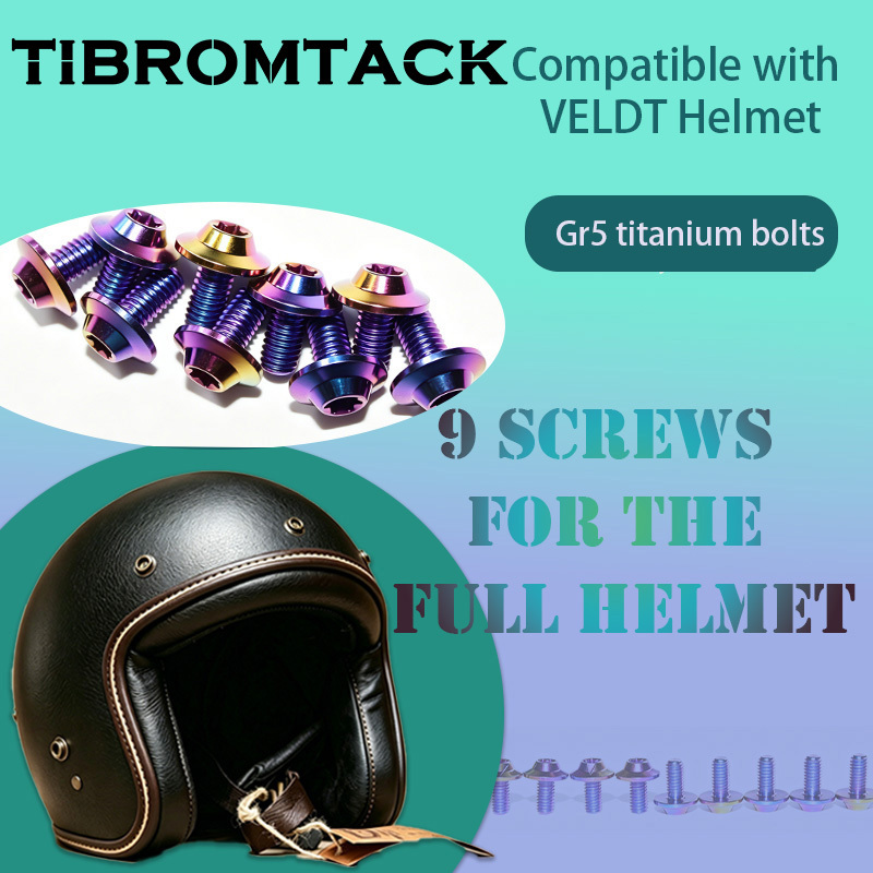 Titanium Motorcycle Helmet Screws 9pcs Compatible for VELDT Helmet