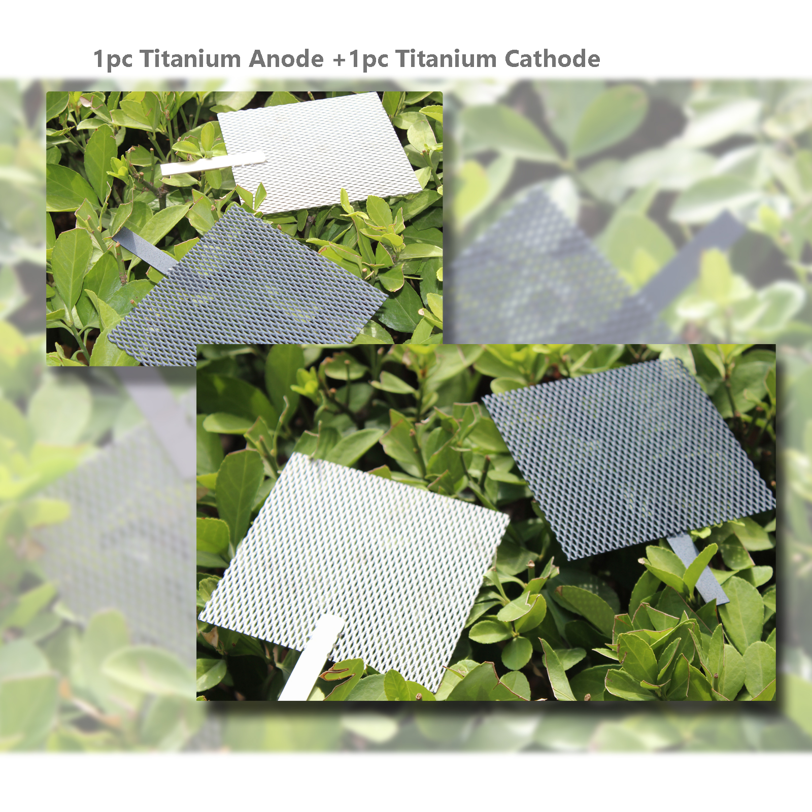 TIBROMTACK Ru-Ir Coated Titanium Mesh Anode Cathode Pair 100×100×1mm