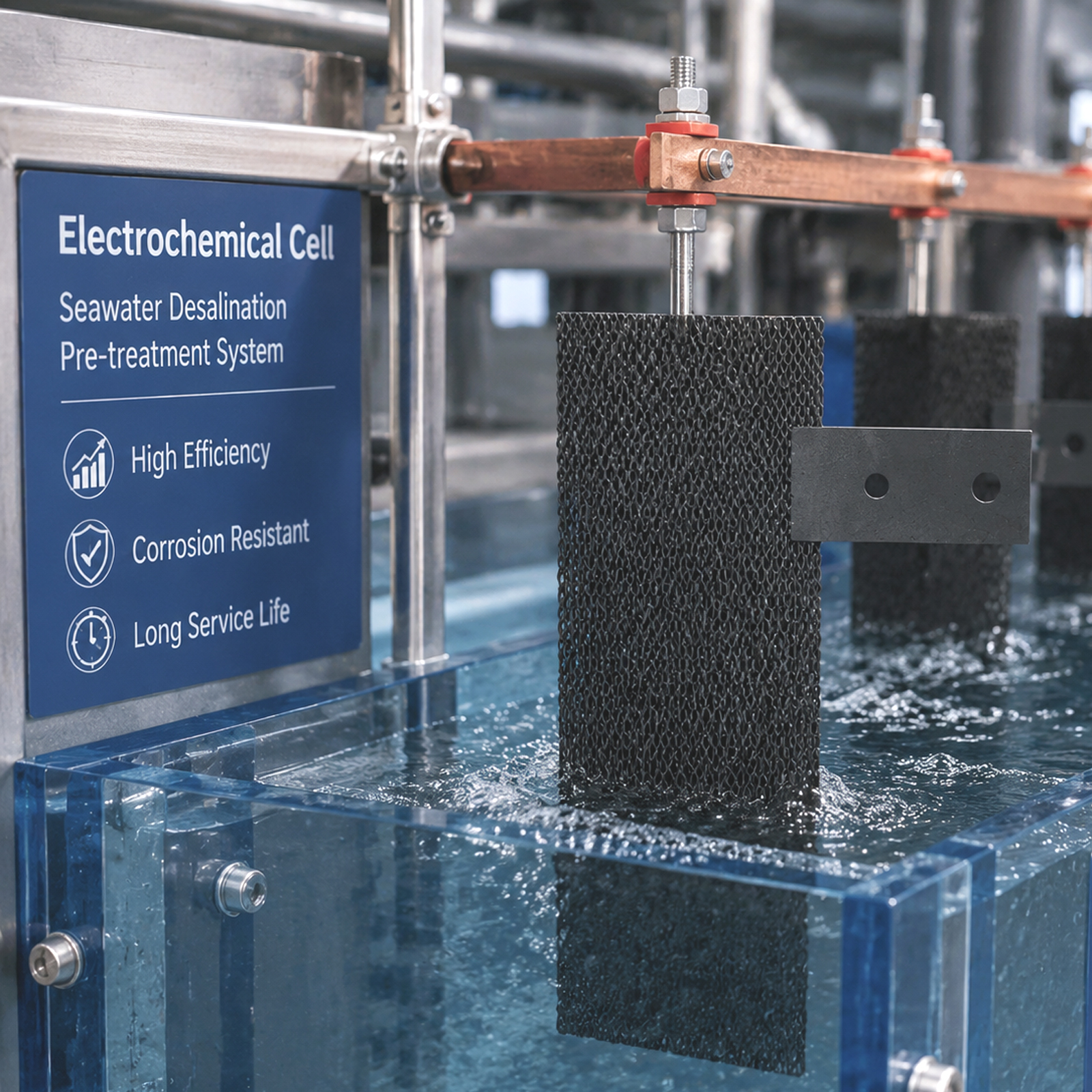 TIBROMTACK Ru-Ir MMO Coated Titanium Anode Mesh with Terminal