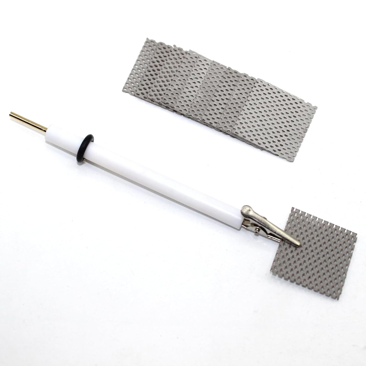 10 Pieces Platinum Coated Titanium Mesh Electrode with 1 Holder for Electrochemical Reaction