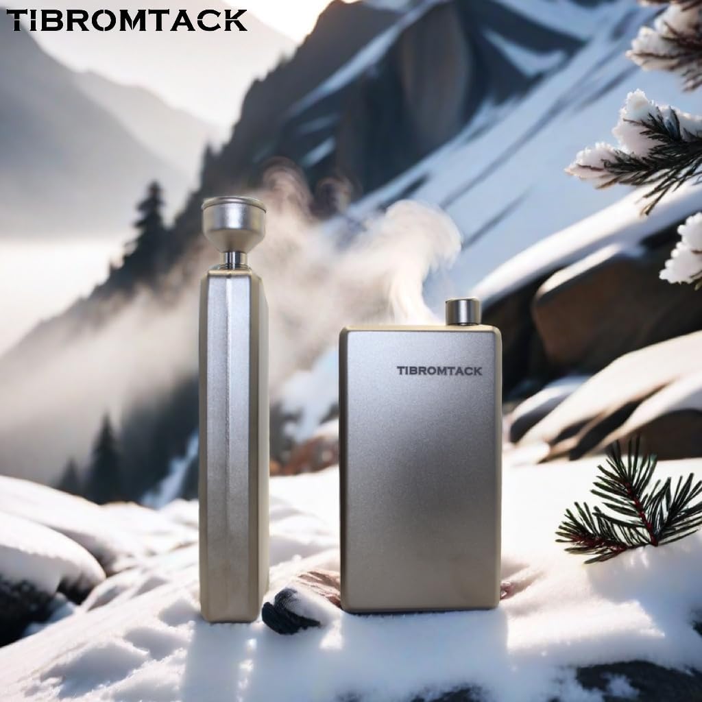 TIBROMTACK Camping Flask Pure Titanium With Funnel,200ml/7 oz Lightweight Portable Wine Pot,Ultralight Camping Picnic Whiskey Wine Alcohol Drinkware for Backpacking Outdoor Picnic (7oz/200ml)