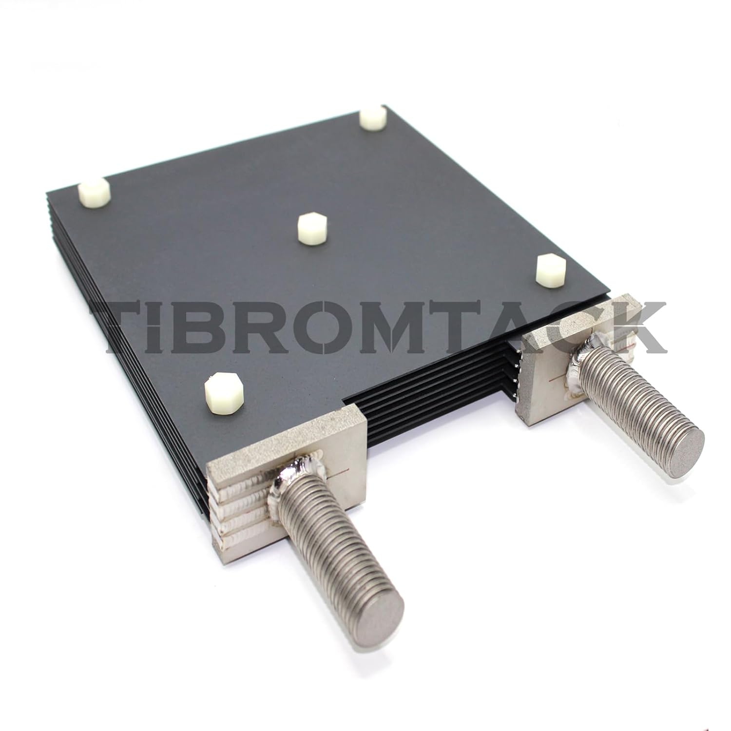 MMO Titanium Anode Component all 8 Plates 200 * 200 * 1mm Titanium Ru Coated with 2 Poles on Top to Change The Polarity