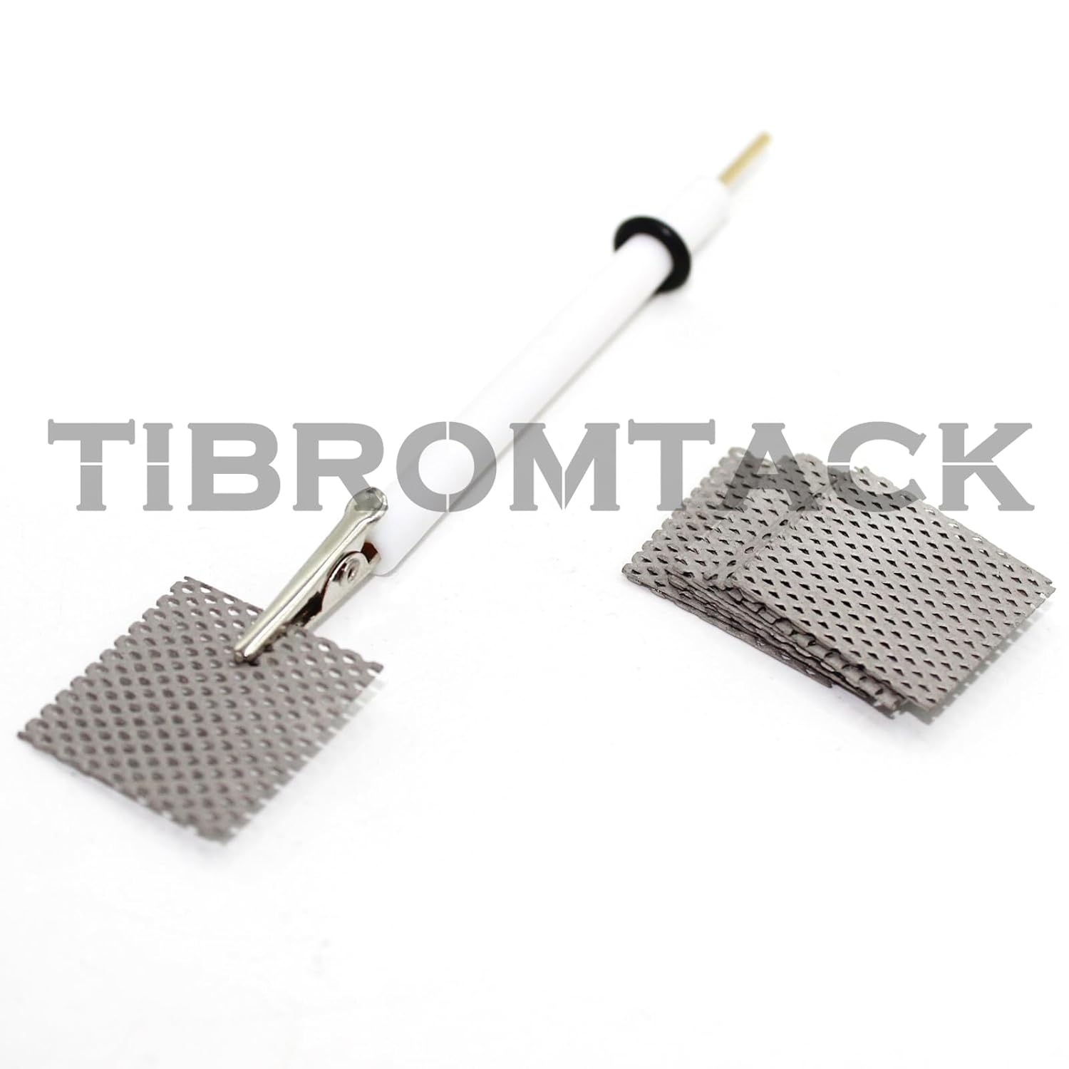 10 Pieces Platinum Coated Titanium Mesh Electrode with 1 Holder for Electrochemical Reaction