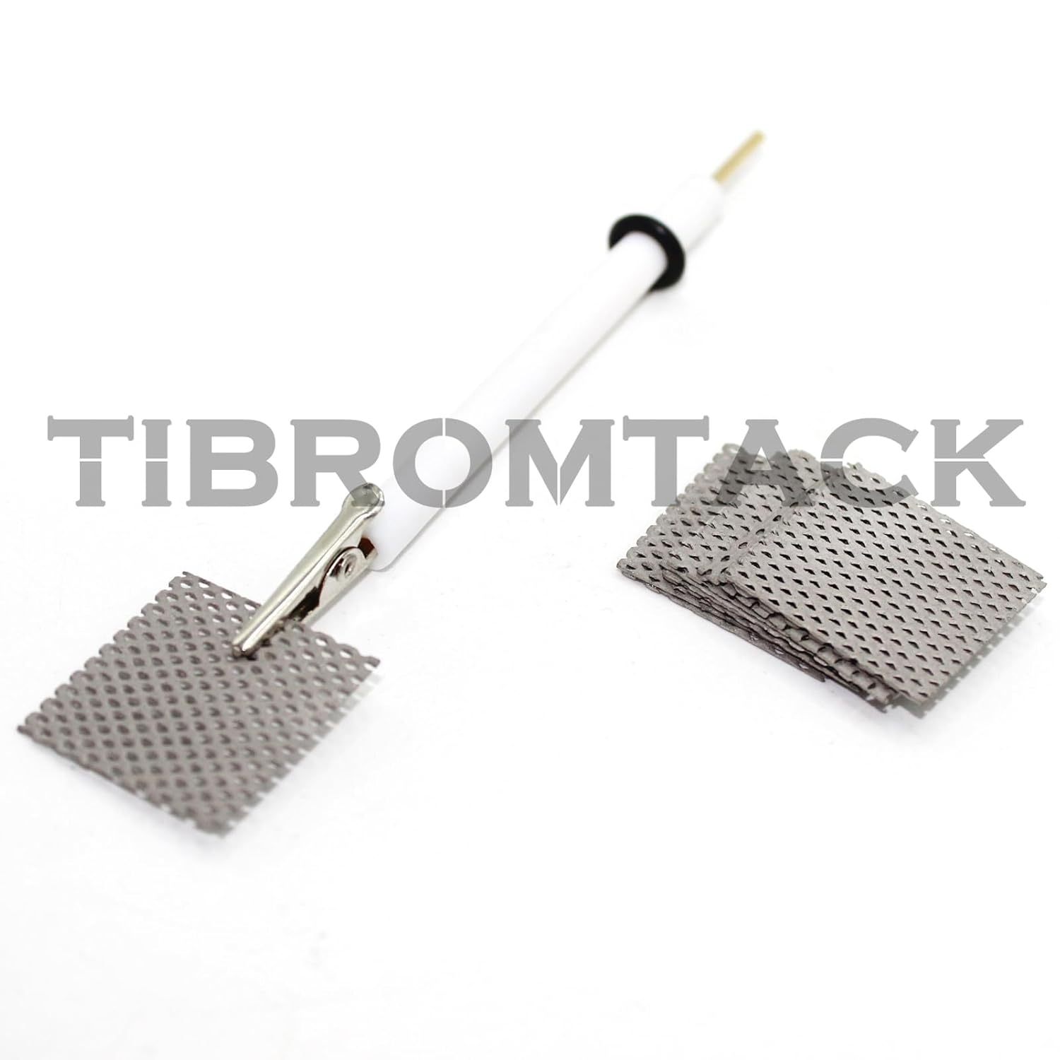 10 Pieces Platinum Coated Titanium Mesh Electrode with 1 Holder for Electrochemical Reaction