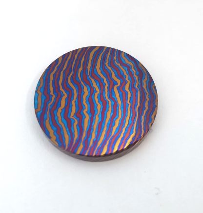 Titanium Damascus EDC Coin, Handmade Timascus Coin, Mokuti for Commemorative Collectors, Beautiful Souvenir, Novelty Piece, Odds and Ends, Handicrafts, Niche Decorations, Pendant Gifts