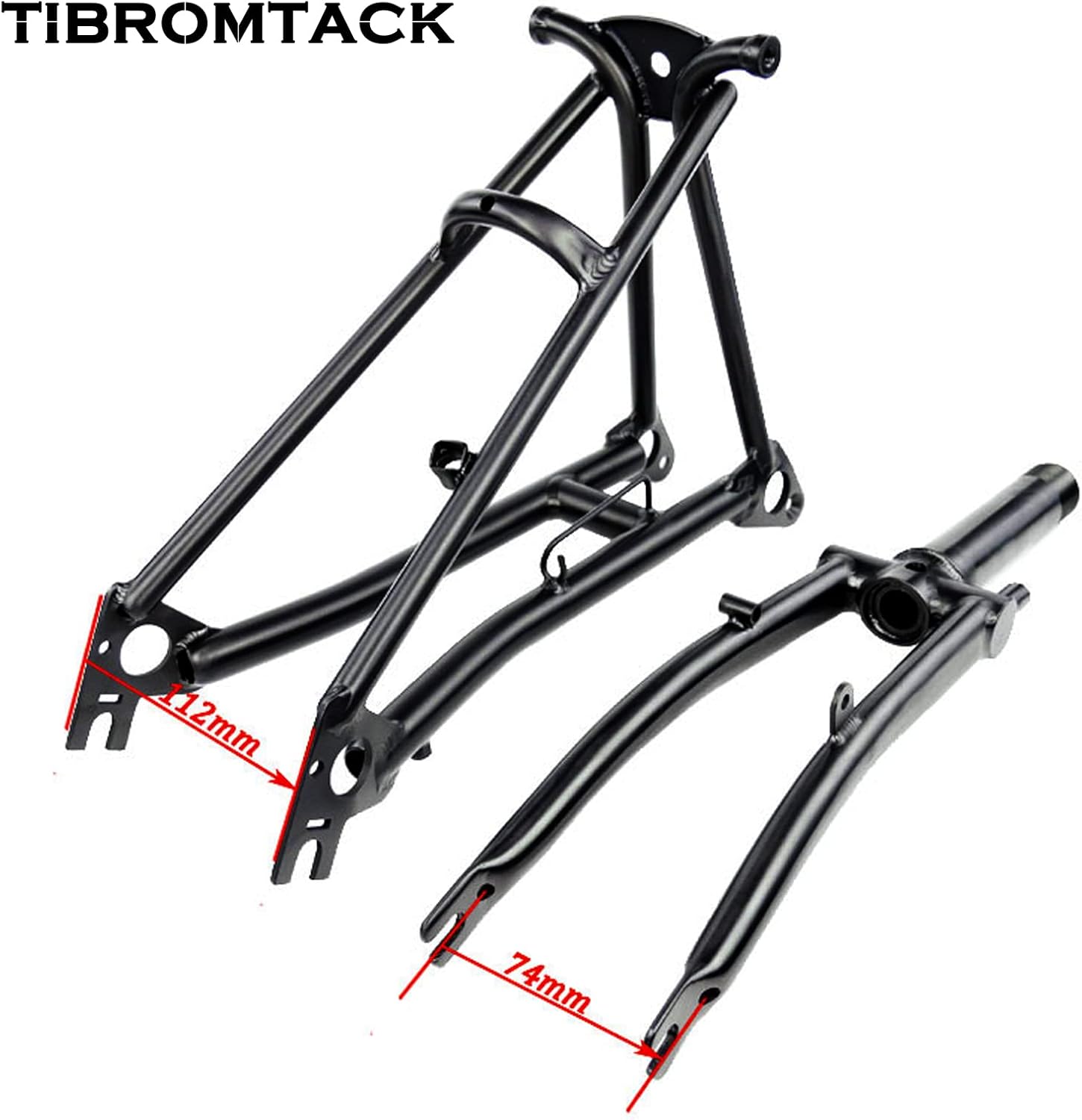 TIBROMTACK Titanium Fork and Rear Triangle for Brompton Bicycle 16 Inches Ultra Light Folding Bike Grade9 Ti Frame