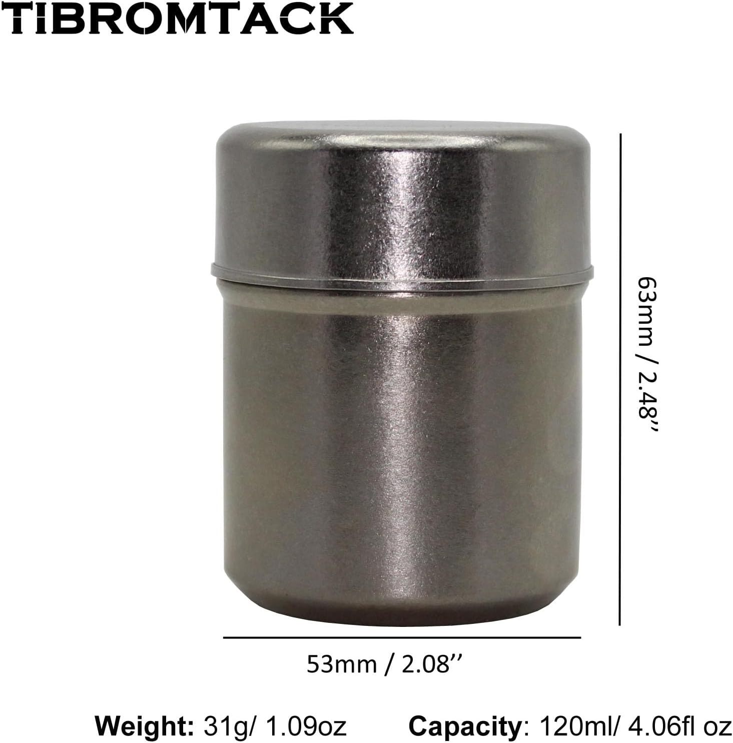 TIBROMTACK Titanium Canister for Tea with Lid, Airtight Waterproof Small Tin Can Box, Multi-Purpose Container for Tea Coffee Spices and More