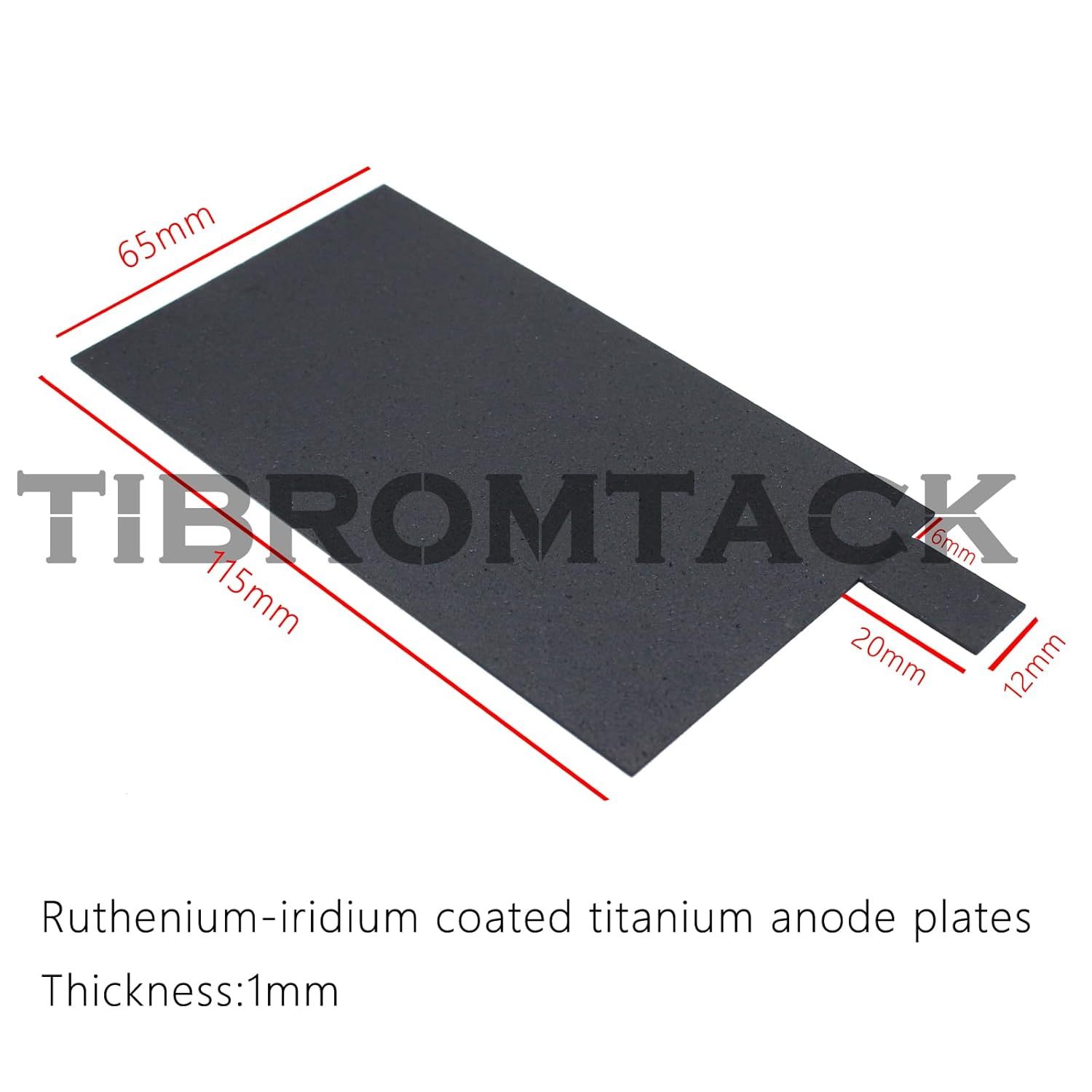 Titanium Electrode, Ruthenium Iridium Coated Titanium Anode Plate 4.5 x 2.6 x 0.04 Inch for Electrochemical Applications and Swimming Pool Cleaning