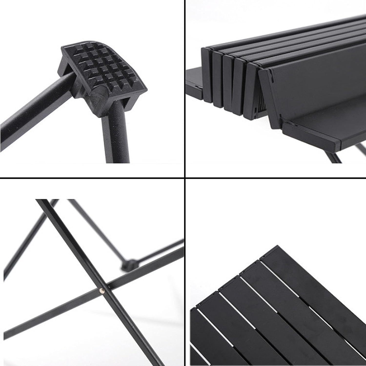 TIBROMTACK Folding Camping Table Portable Aluminum Outdoor Table with Storage Space and Carry Bag