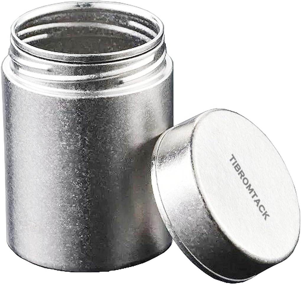TIBROMTACK Titanium Canister for Tea with Lid, Airtight Waterproof Small Tin Can Box, Multi-Purpose Container for Tea Coffee Spices and More