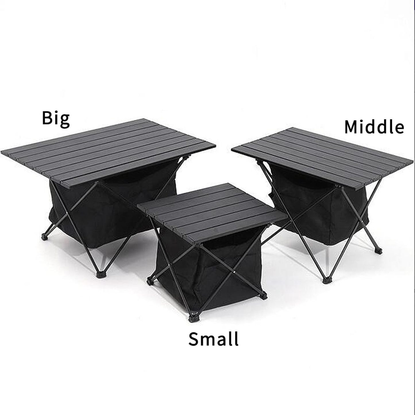 TIBROMTACK Folding Camping Table Portable Aluminum Outdoor Table with Storage Space and Carry Bag
