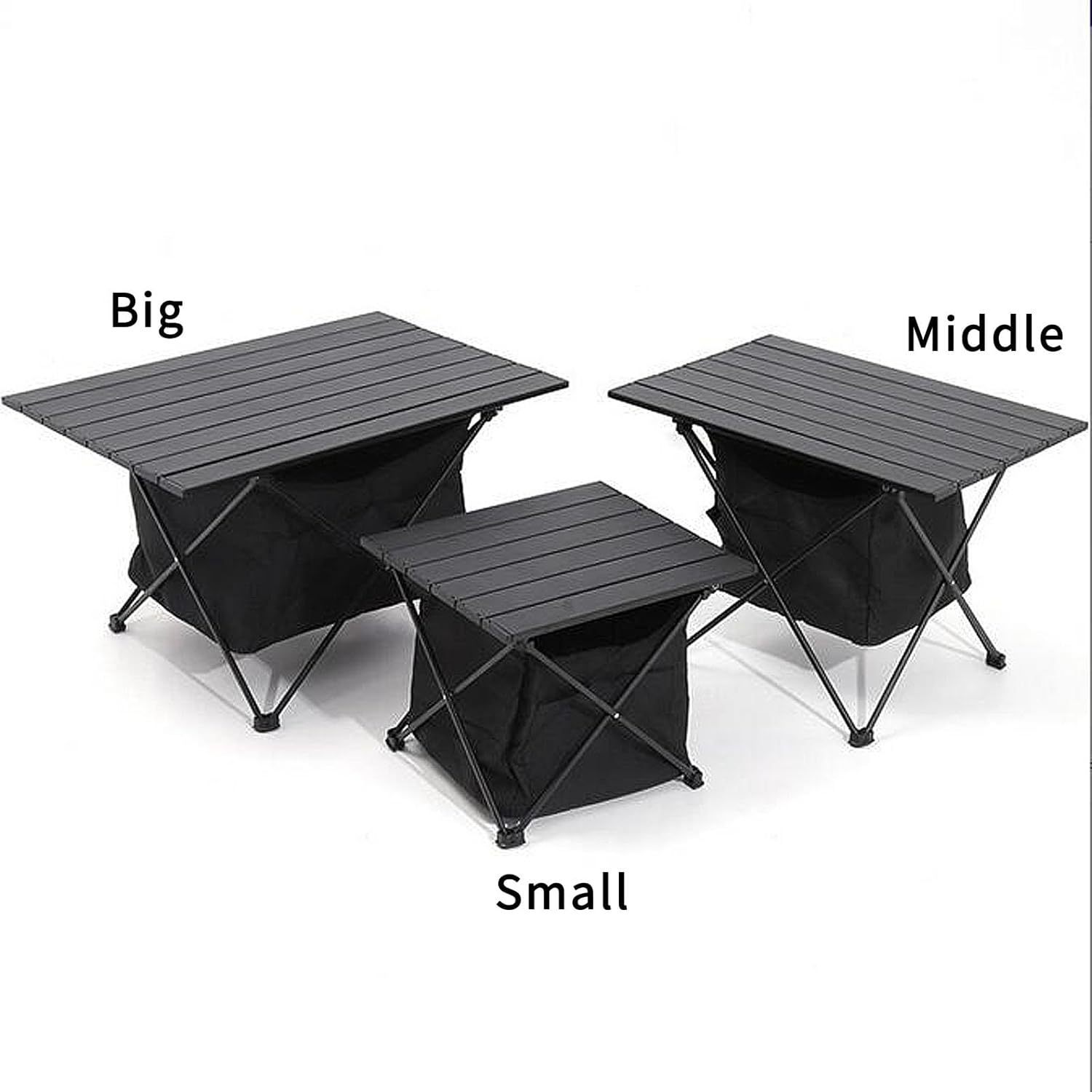 TIBROMTACK Folding Camping Table Portable Aluminum Outdoor Table with Storage Space and Carry Bag
