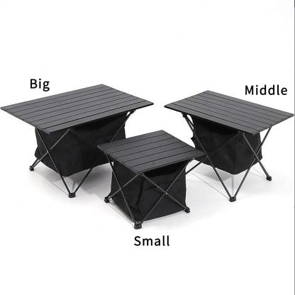 TIBROMTACK Folding Camping Table Portable Aluminum Outdoor Table with Storage Space and Carry Bag