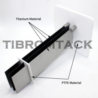 MMO Titanium Electrodes Assembly with Ruthenium-Iridium Coating and PTFE Partitions (1pc Titanium Anode+2pcs Titanium Cathode)
