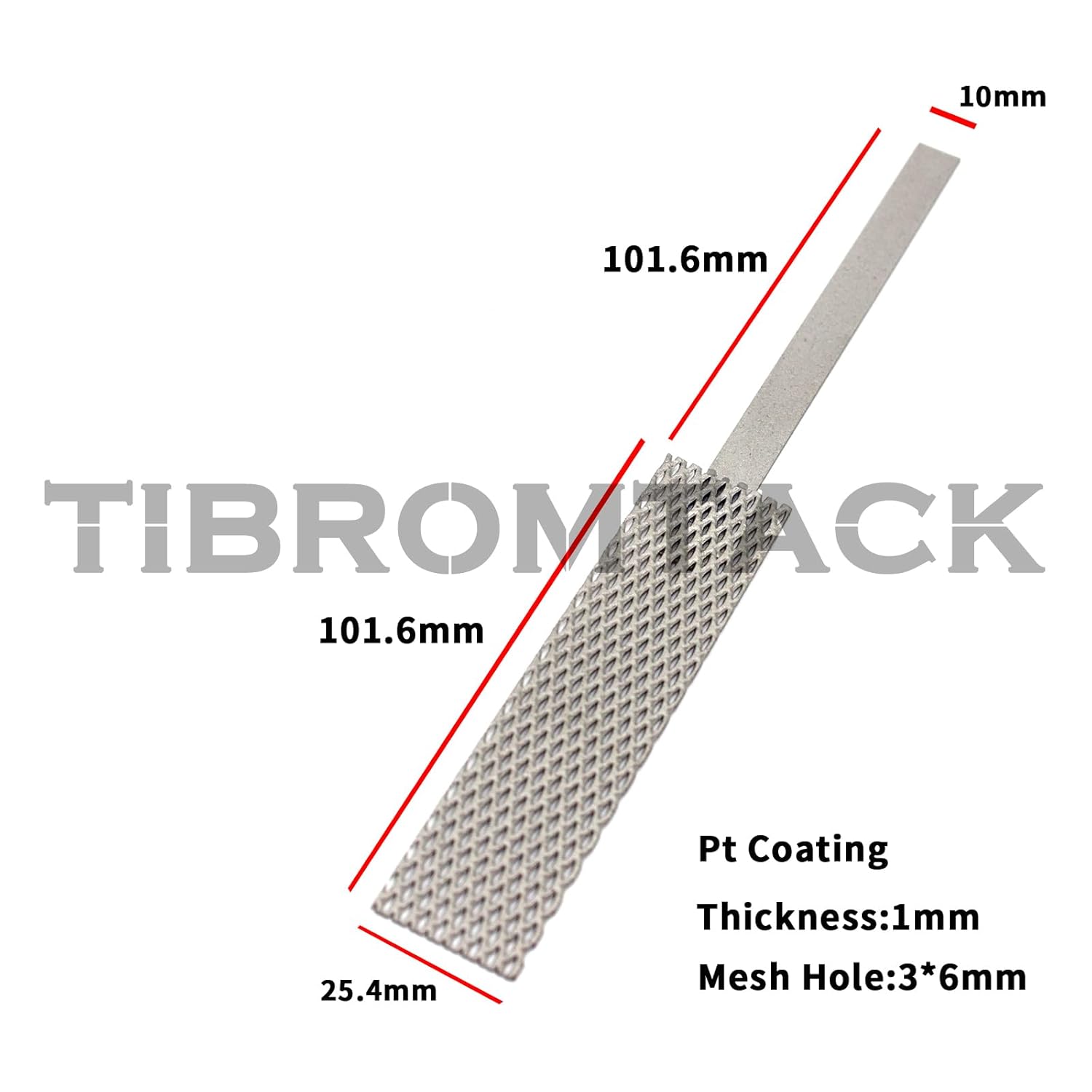 Platinized Titanium Anode Mesh 1"x4" Electrolytic Mesh with Platinum Coating Jewelry Plater Tool with Handle