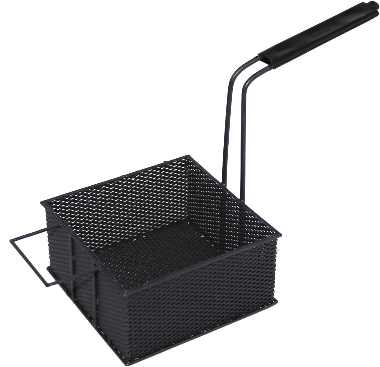 MMO Titanium Anode Basket with Ruthenium Iridium Coating - 100x100x50mm Gr1 Pure Titanium Mesh Electrode for Electroplating,Electrolysis,Cathodic Protection - Reinforced Handle & Acid Resistance