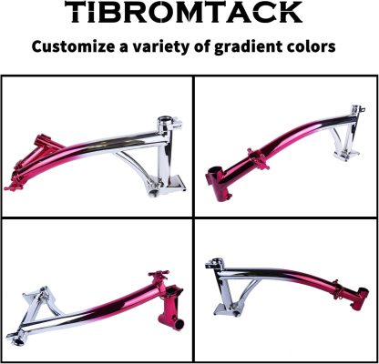 TIBROMTACK Main Frame for Brompton Titanium Folding Bike 16 Inches Handmade Gr9 Ti Parts Explore Lightweight Transformation