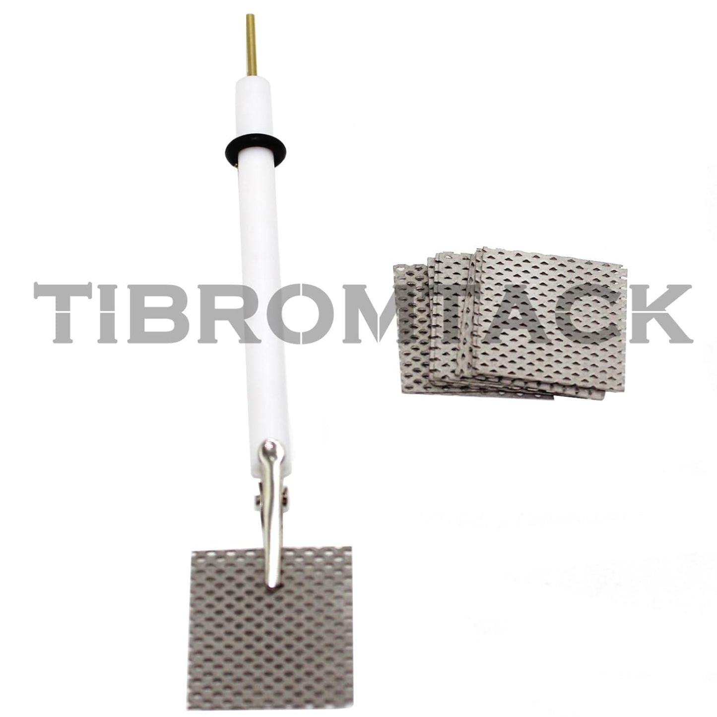 10 Pieces Platinum Coated Titanium Mesh Electrode with 1 Holder for Electrochemical Reaction