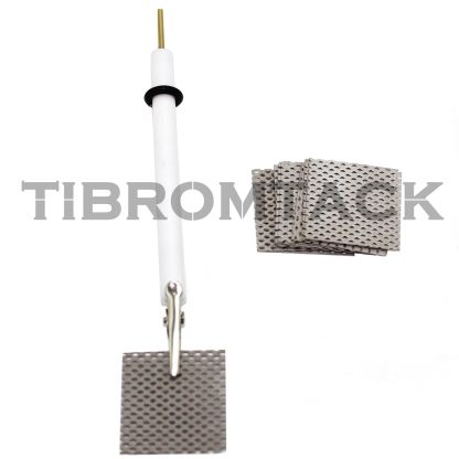 10 Pieces Platinum Coated Titanium Mesh Electrode with 1 Holder for Electrochemical Reaction