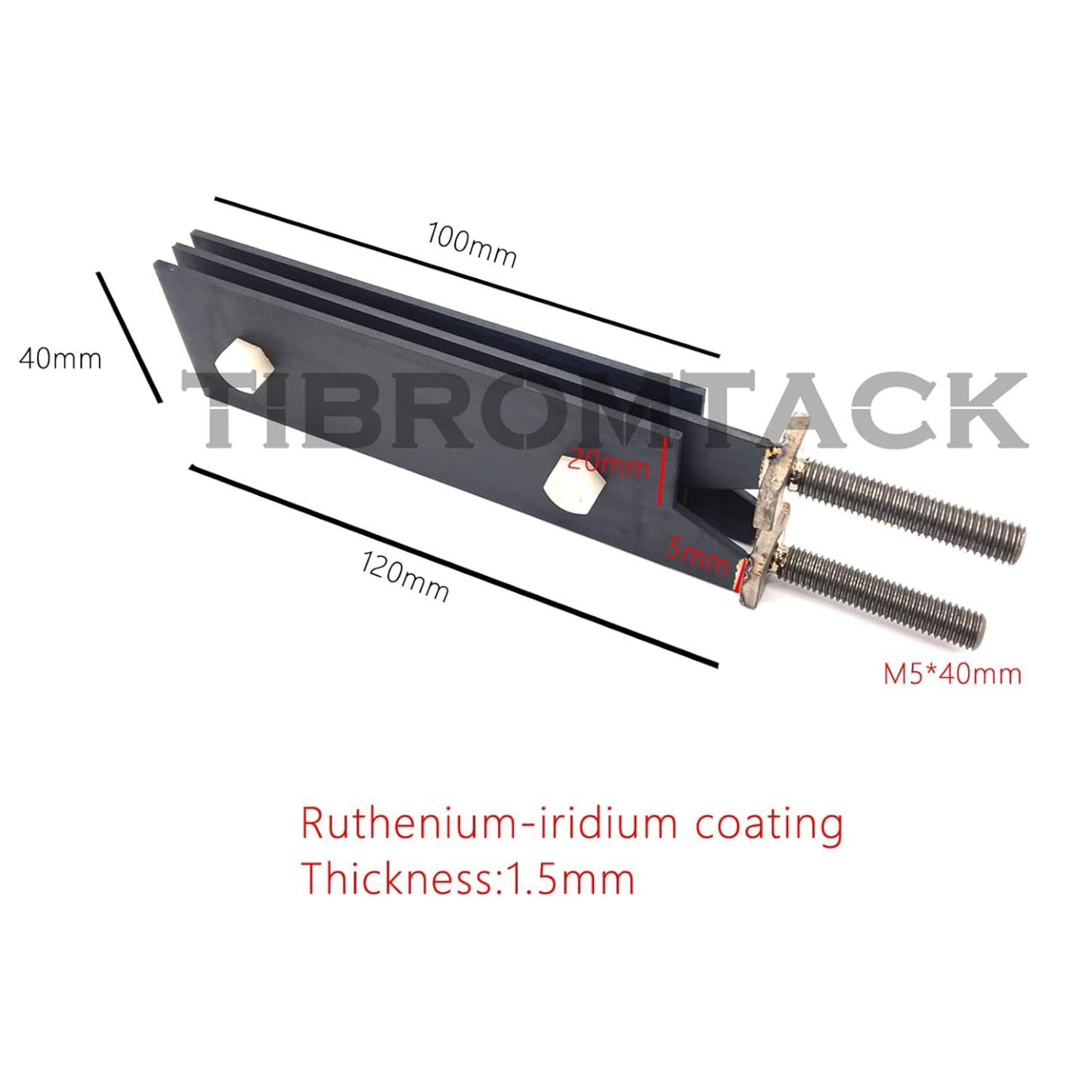 Titanium Electrode Assembly Anode with MMO Ru-Ir Coating DSA Type Electrode for HHO Hydrogen Electrolyzer and Swimming Pool Cleaning
