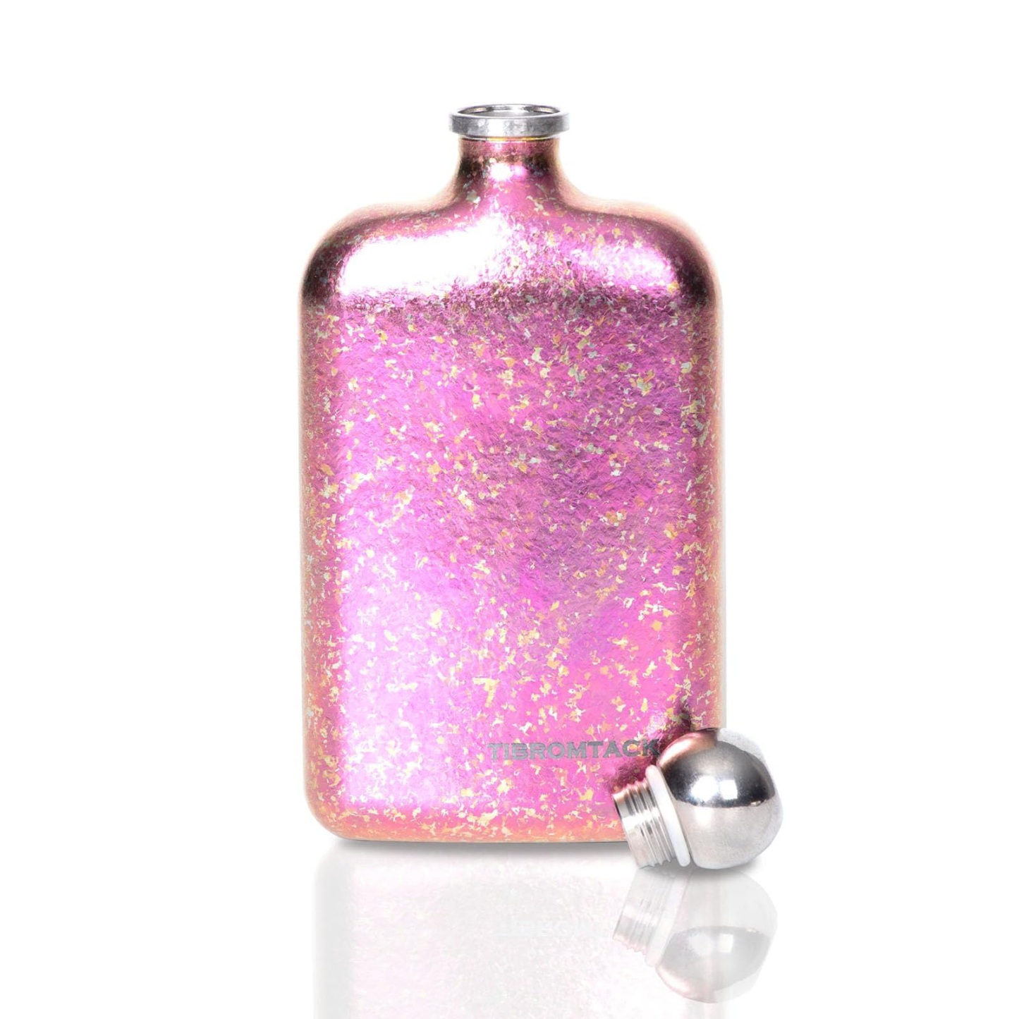 TIBROMTACK 8oz Hip Flask for Men&Women-Titanium Pocket Liquor Flask for Camping - Decorative Bling Gifts for Wedding Party