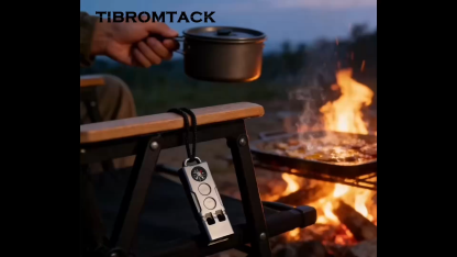 TIBROMTACK Multifunctional Titanium Whistle, Gr5 Titanium Emergency Survival Whistle, Loud Double Tube Whistle with Compass