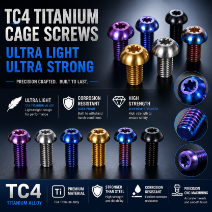 TIFOLD Titanium Alloy Bottle Cage Screws, Inner Torx, Rust‑proof & Corrosion‑resistant, Cycling Accessories, 2 PCS