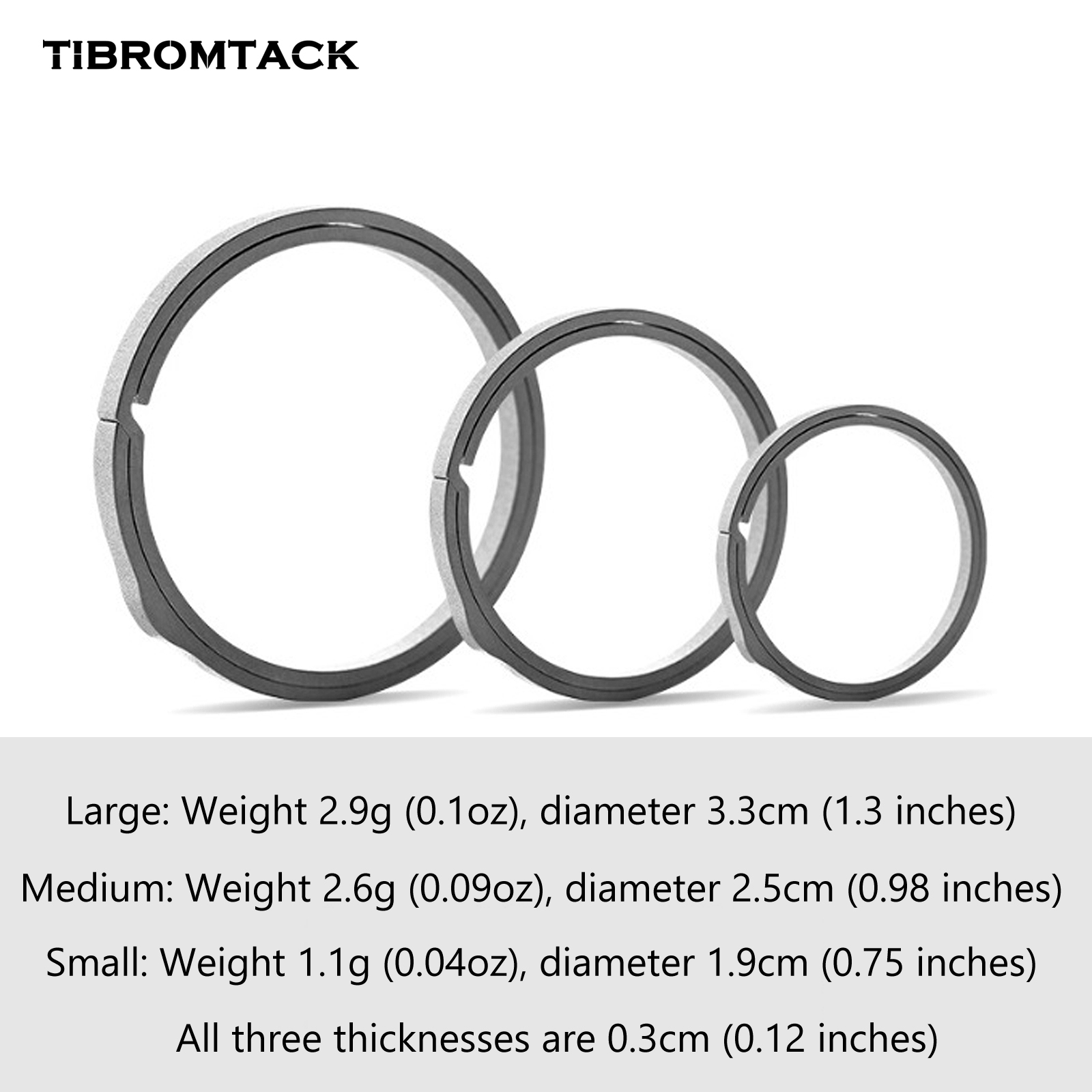 Titanium Keychain 3-Piece Set, Lightweight Heavy Duty Key Rings, Rust-Proof Key Holder for Keys Organization, Premium Keychain Rings Gift for Men Women