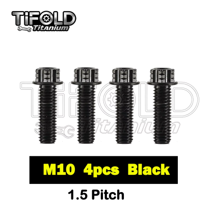 TIFOLD 4 pieces M10 1.25P titanium alloy screw flange inner and outer plum blossom screw engine pump fork screw