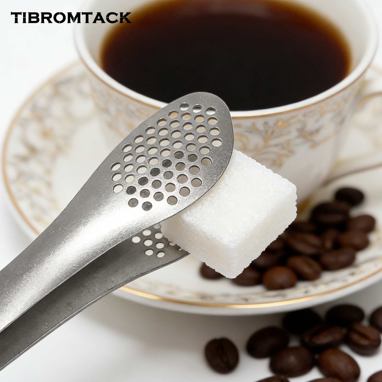 TIBROMTACK Titanium Cooking Tongs, 8.46 Inches Lightweight Metal Tongs for Grilling, Kitchen Utensils for Cooking, Baking, Outdoor, Salad, Steak, Bacon (21.5cm, 58g)