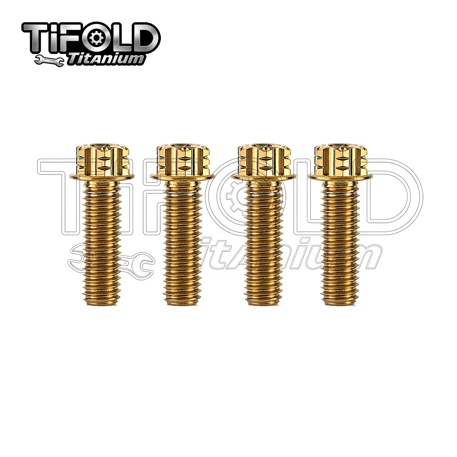TIFOLD 4 pieces M8 titanium alloy screw flange inner and outer plum blossom screw engine pump fork screw
