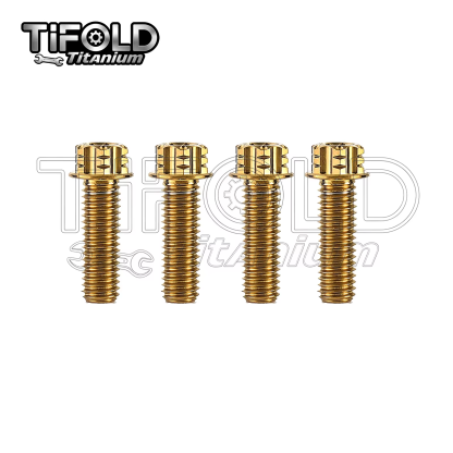 TIFOLD 4 pieces M8 titanium alloy screw flange inner and outer plum blossom screw engine pump fork screw