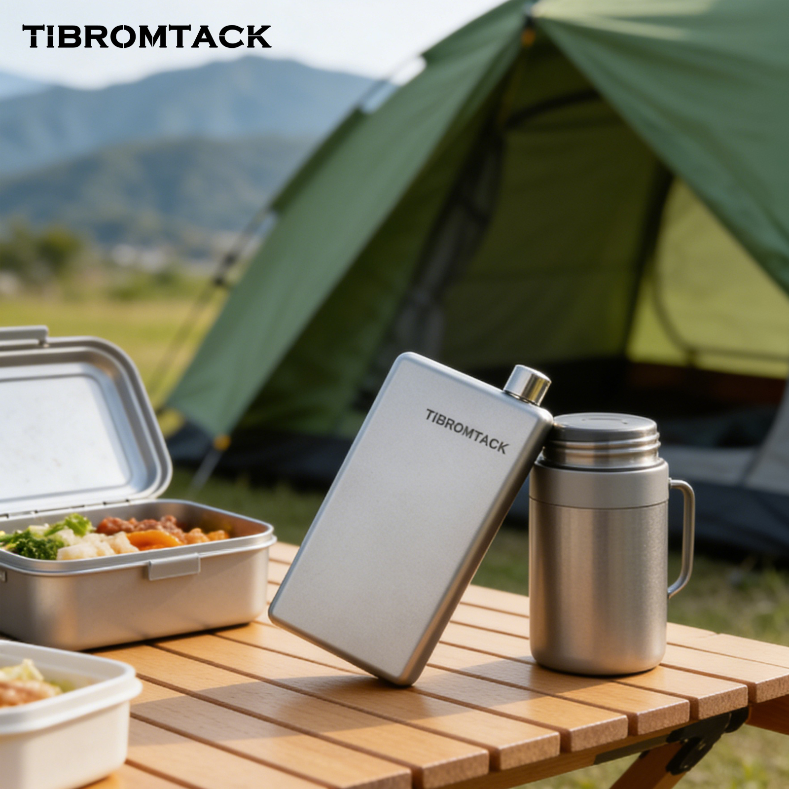 TIBROMTACK Titanium Flask, Hip Flask for Men, Lightweight Wine Flask for Outdoor, Travel & Daily Use, with Funnel